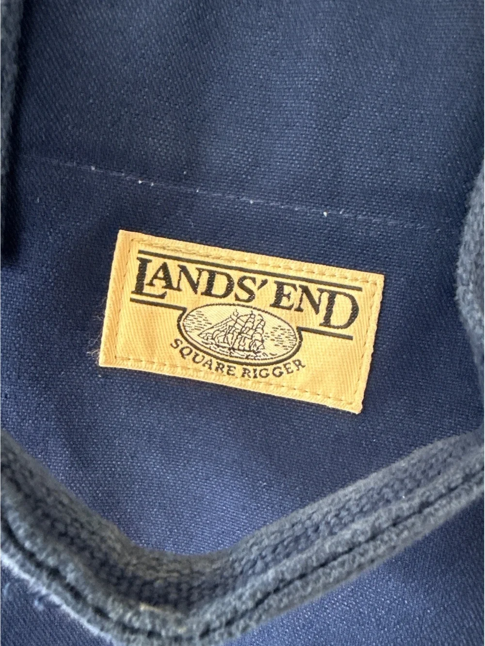 Vintage Lands' End Square Rigger Canvas Garment Bag Navy Travel Suit Carrier